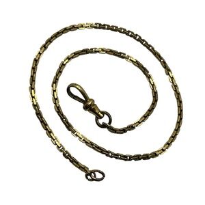 Simmons Albert dog clip pocket watch chain gold tone vintage